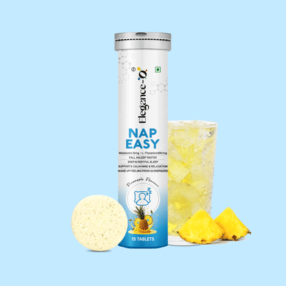 NAP EASY Melatonin + L-Theanine Effervescent with No Added Sugar for Better Sleep