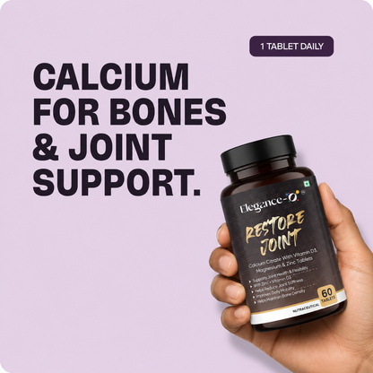 Calcium Citrate Tablets with Magnesium & Zinc for Women and Men | Calcium Supplement for Bone, Joint & Muscle Support - 60 Tablets